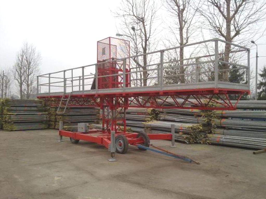 The mast mobile platform consists of a working platform moved along the mast by means of a drive